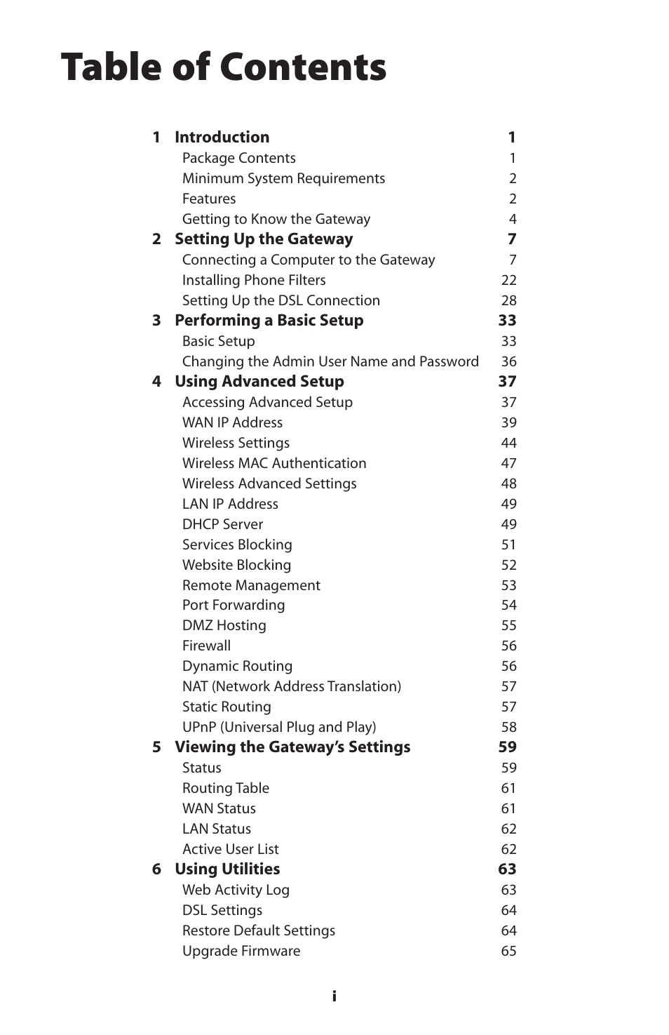 Actiontec electronic Actiontec Wireless DSL Gateway GT701WG User Manual | Page 2 / 135