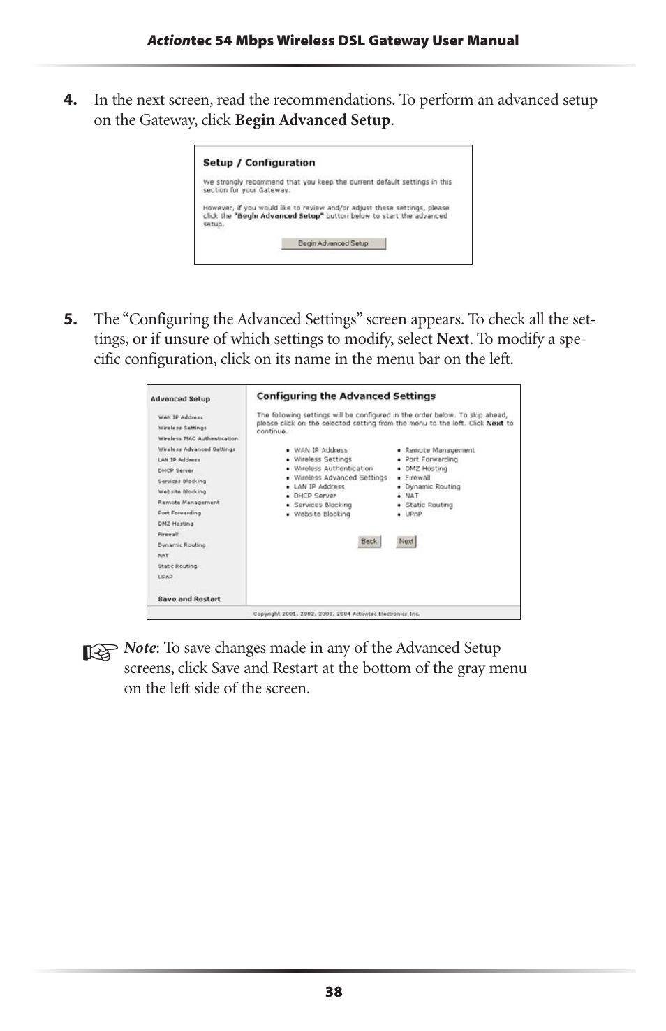 Actiontec electronic Actiontec Wireless DSL Gateway GT701WG User Manual | Page 41 / 135