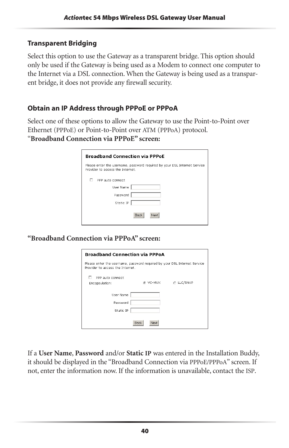 Actiontec electronic Actiontec Wireless DSL Gateway GT701WG User Manual | Page 43 / 135