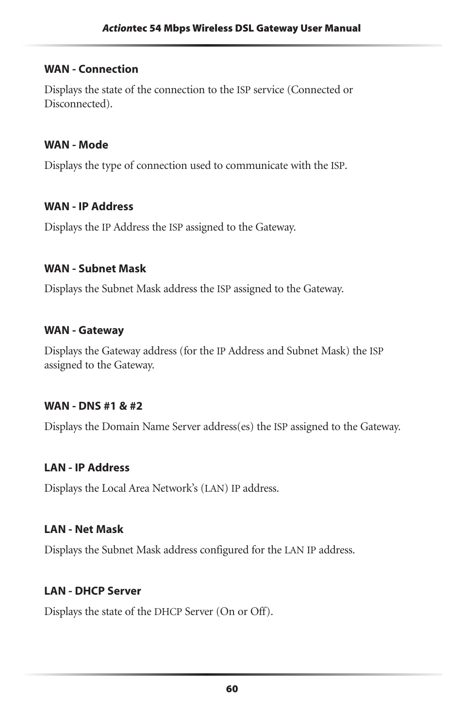 Actiontec electronic Actiontec Wireless DSL Gateway GT701WG User Manual | Page 63 / 135