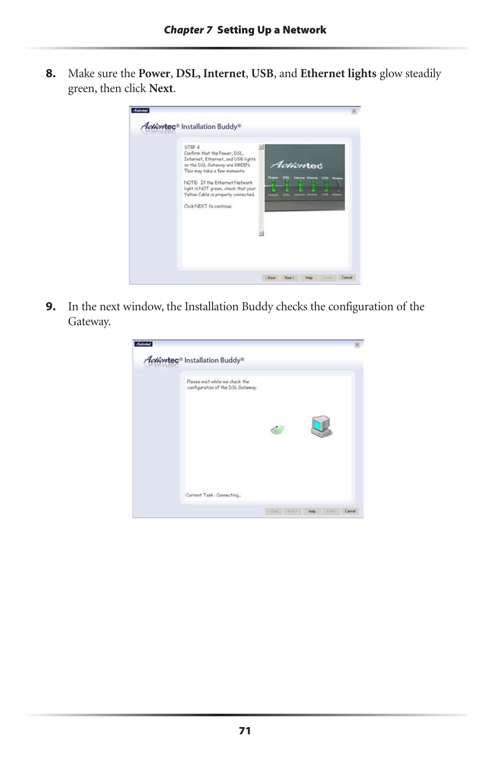 Actiontec electronic Actiontec Wireless DSL Gateway GT701WG User Manual | Page 74 / 135