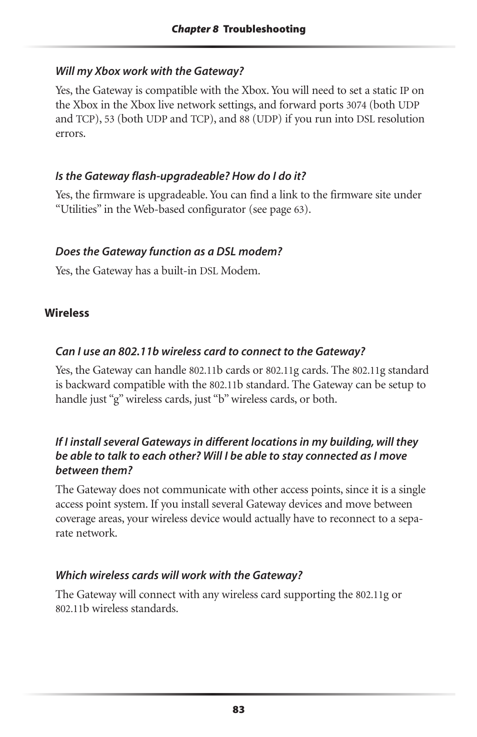 Actiontec electronic Actiontec Wireless DSL Gateway GT701WG User Manual | Page 86 / 135