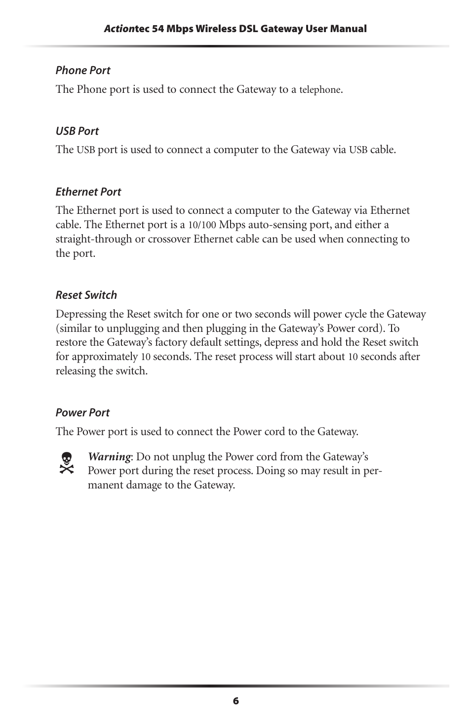 Actiontec electronic Actiontec Wireless DSL Gateway GT701WG User Manual | Page 9 / 135