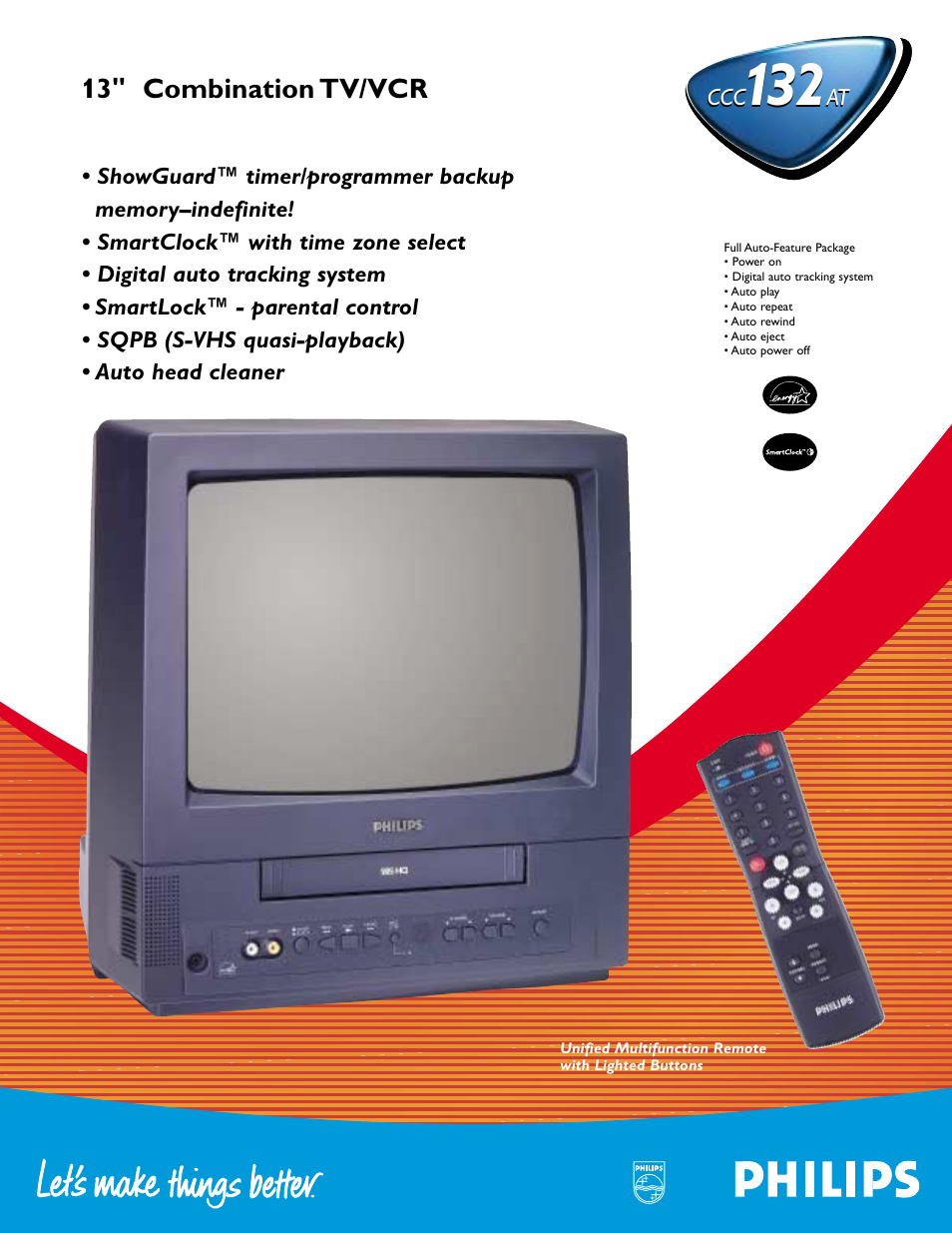 Philips 13" Combination TV-VCR User Manual | 2 pages