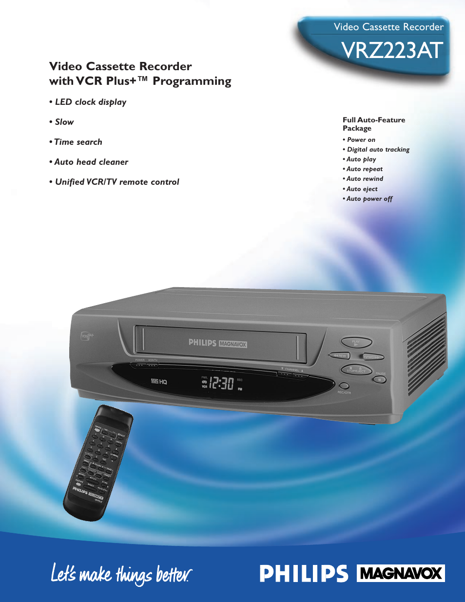 Philips VRZ223AT99 User Manual | 2 pages