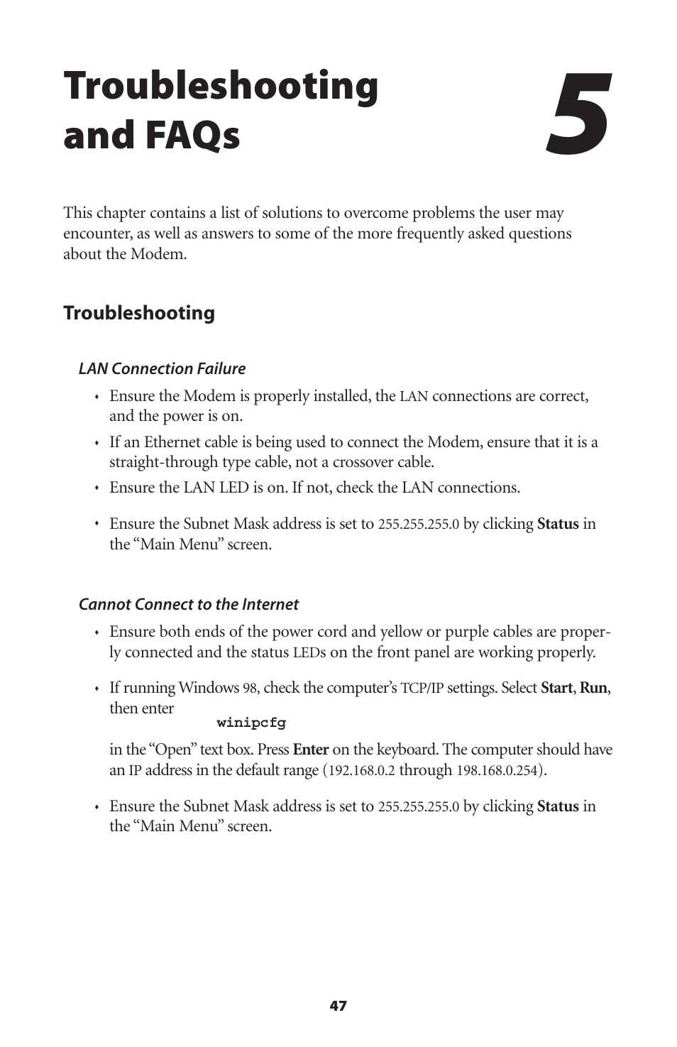 Troubleshooting and faqs | Actiontec electronic R4500U User Manual | Page 50 / 99