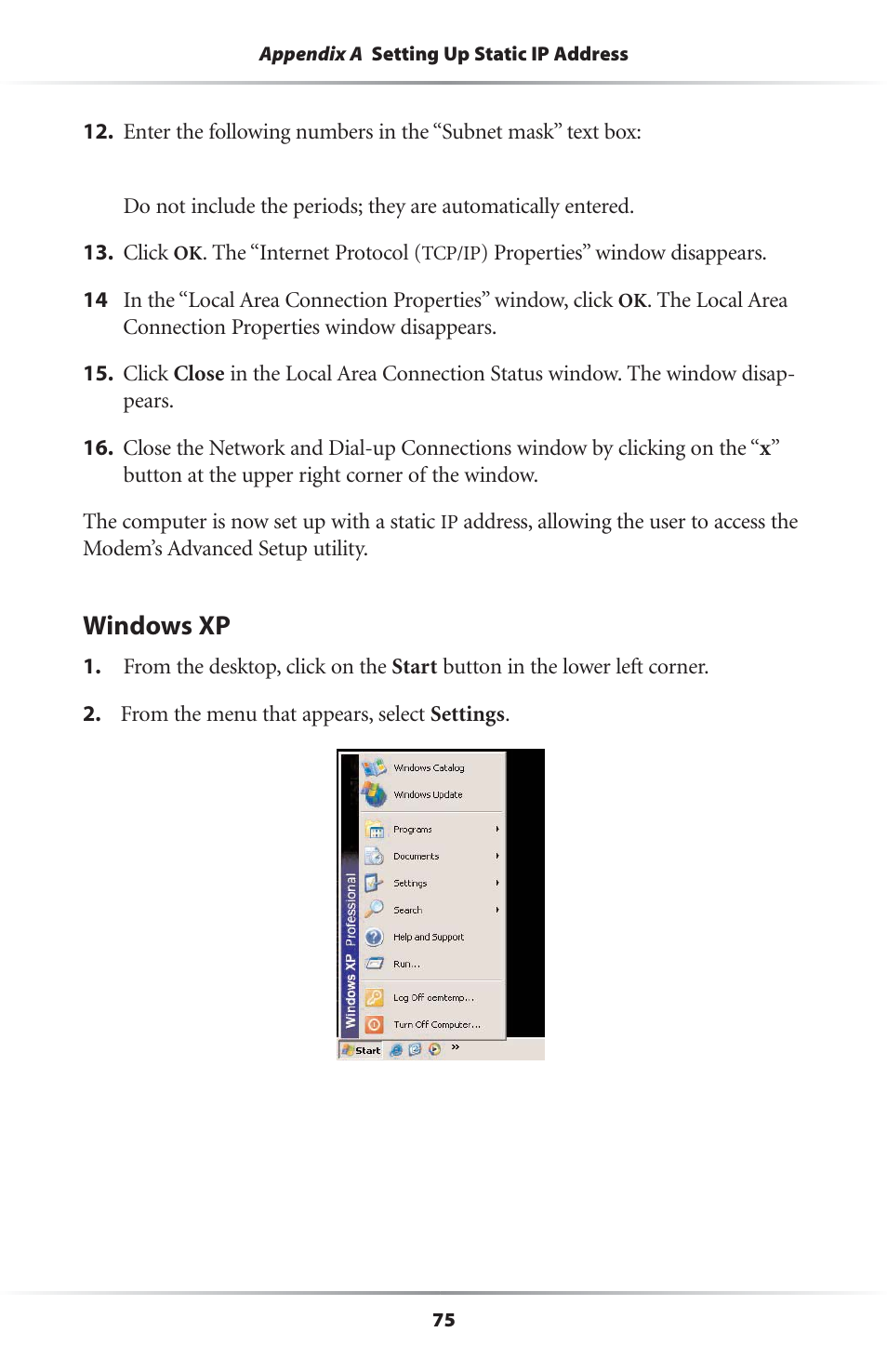 Windows xp | Actiontec electronic R4500U User Manual | Page 78 / 99