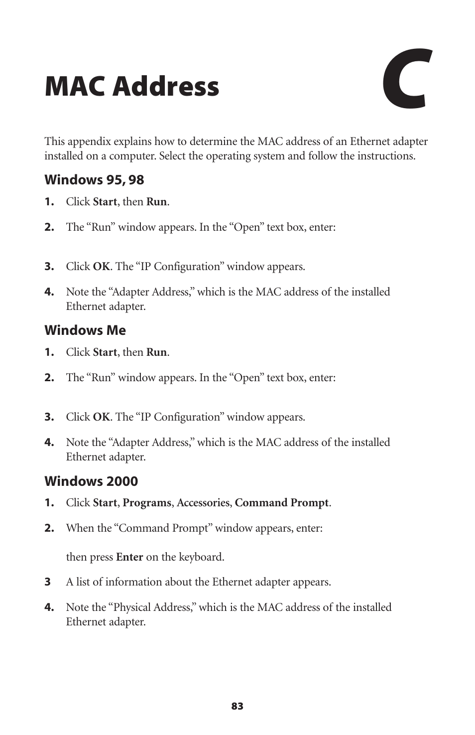Mac address | Actiontec electronic R4500U User Manual | Page 86 / 99