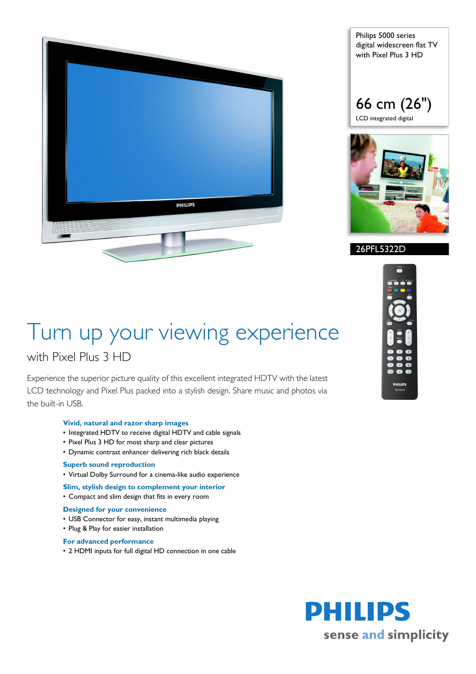 Philips 26PFL5322D-37 User Manual | 3 pages