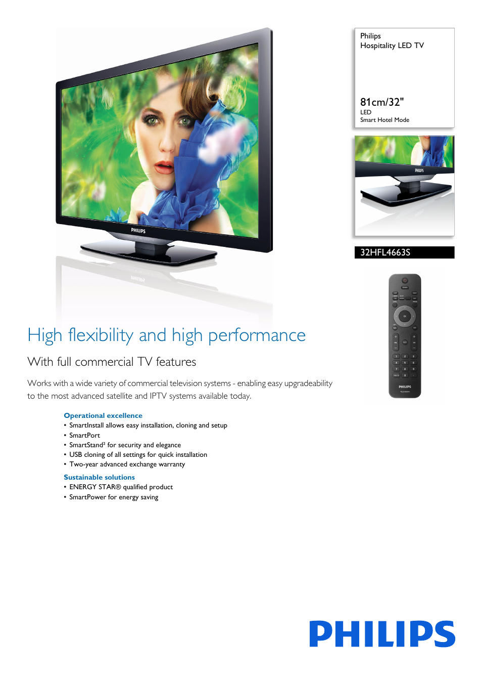 Philips 32HFL4663S-F7 User Manual | 3 pages