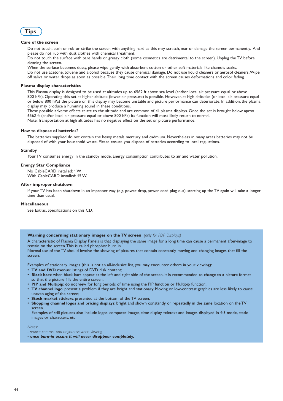 Tips | Philips 42PF9630A-37 User Manual | Page 46 / 56