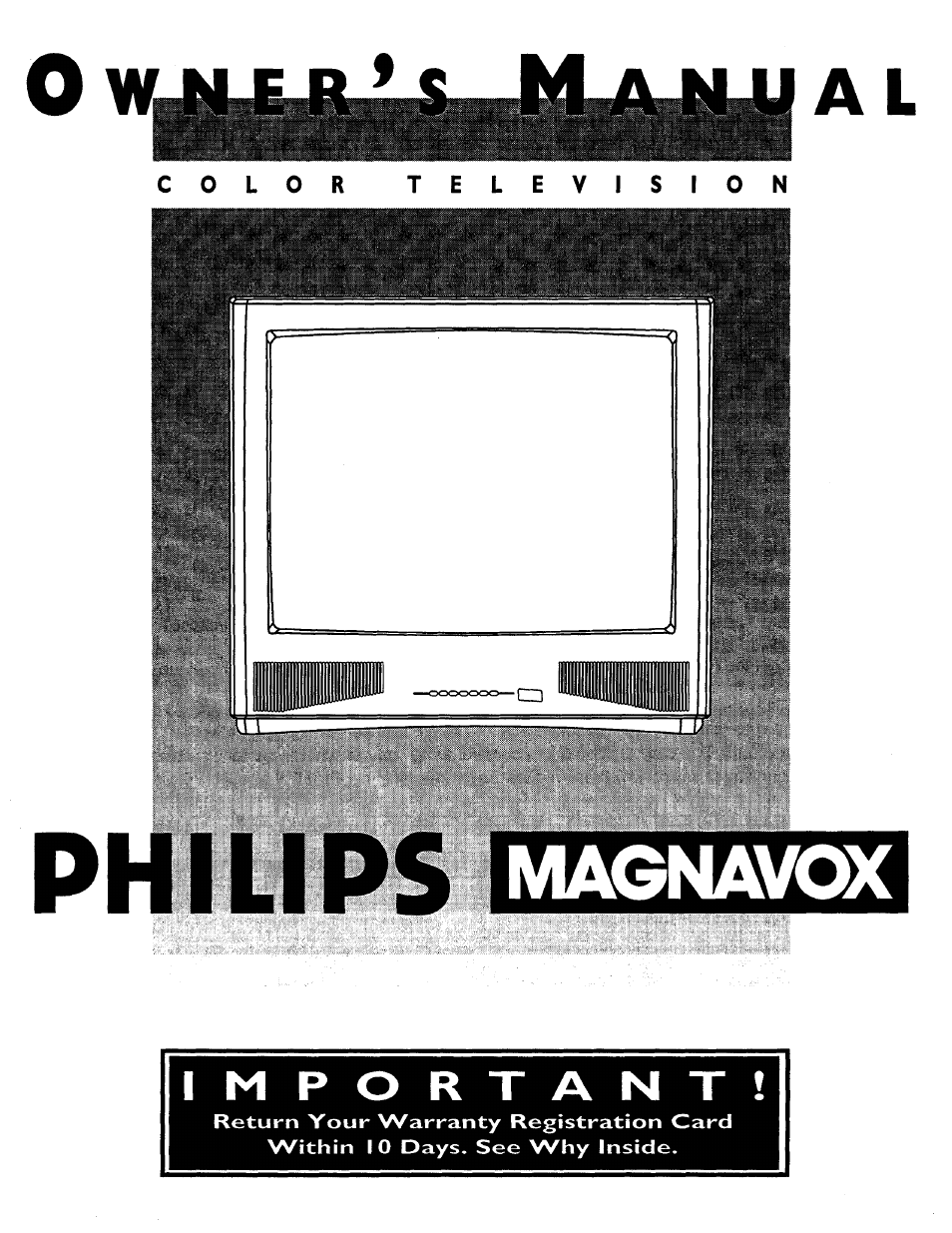 Philips COLOR TV 25 INCH TABLE User Manual | 40 pages