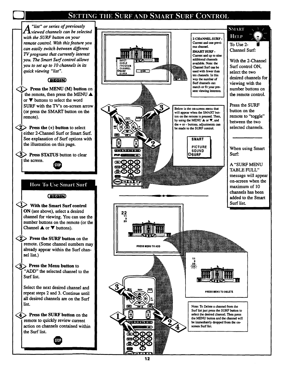 Etting, Mart, Ontrol | Philips COLOR TV 25 INCH TABLE User Manual | Page 12 / 40