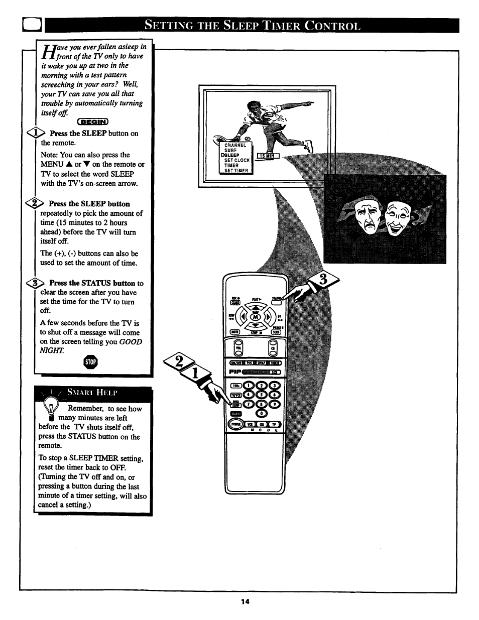 Etting, Leep, Imer | Ontrol | Philips COLOR TV 25 INCH TABLE User Manual | Page 14 / 40