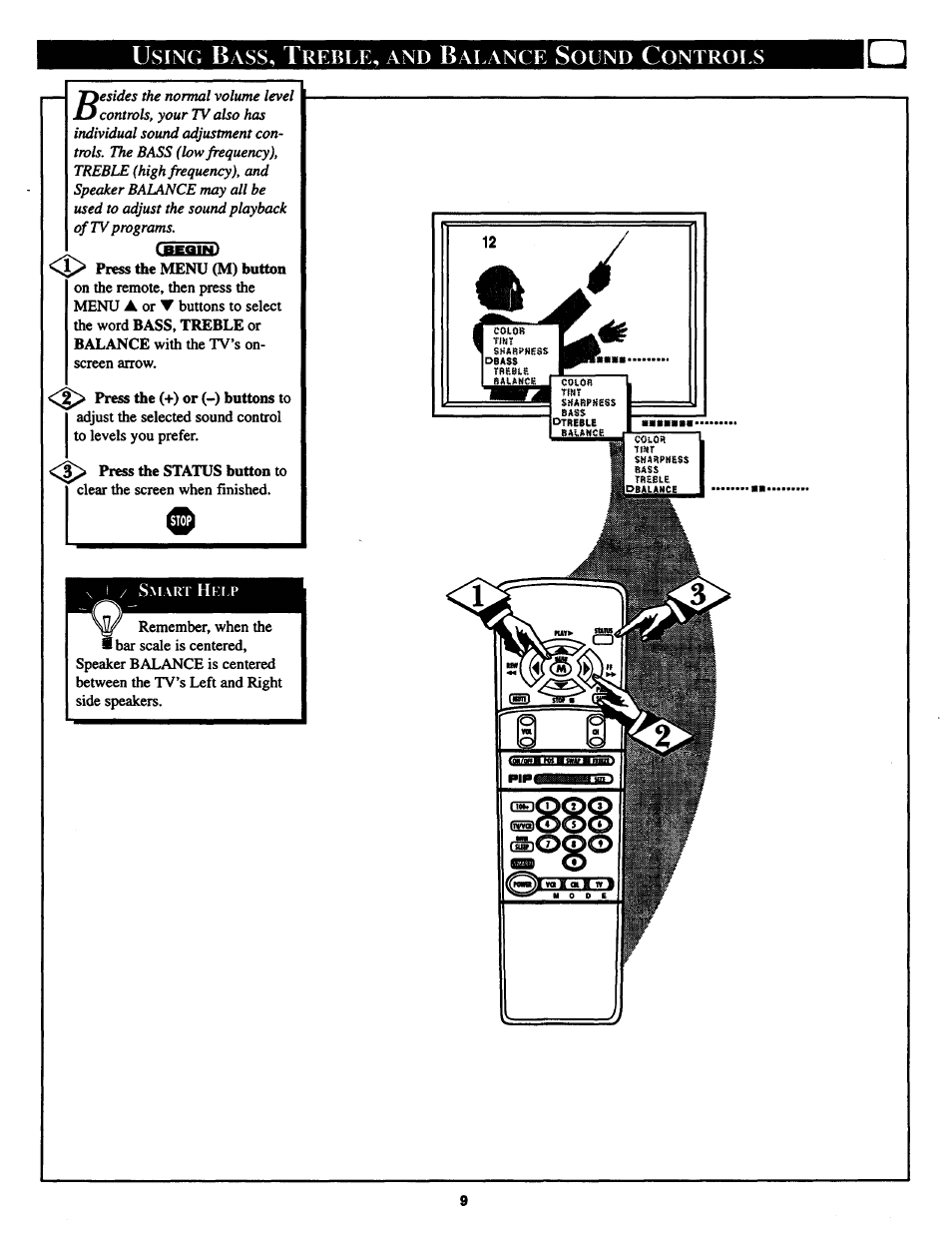 Philips COLOR TV 25 INCH TABLE User Manual | Page 9 / 40