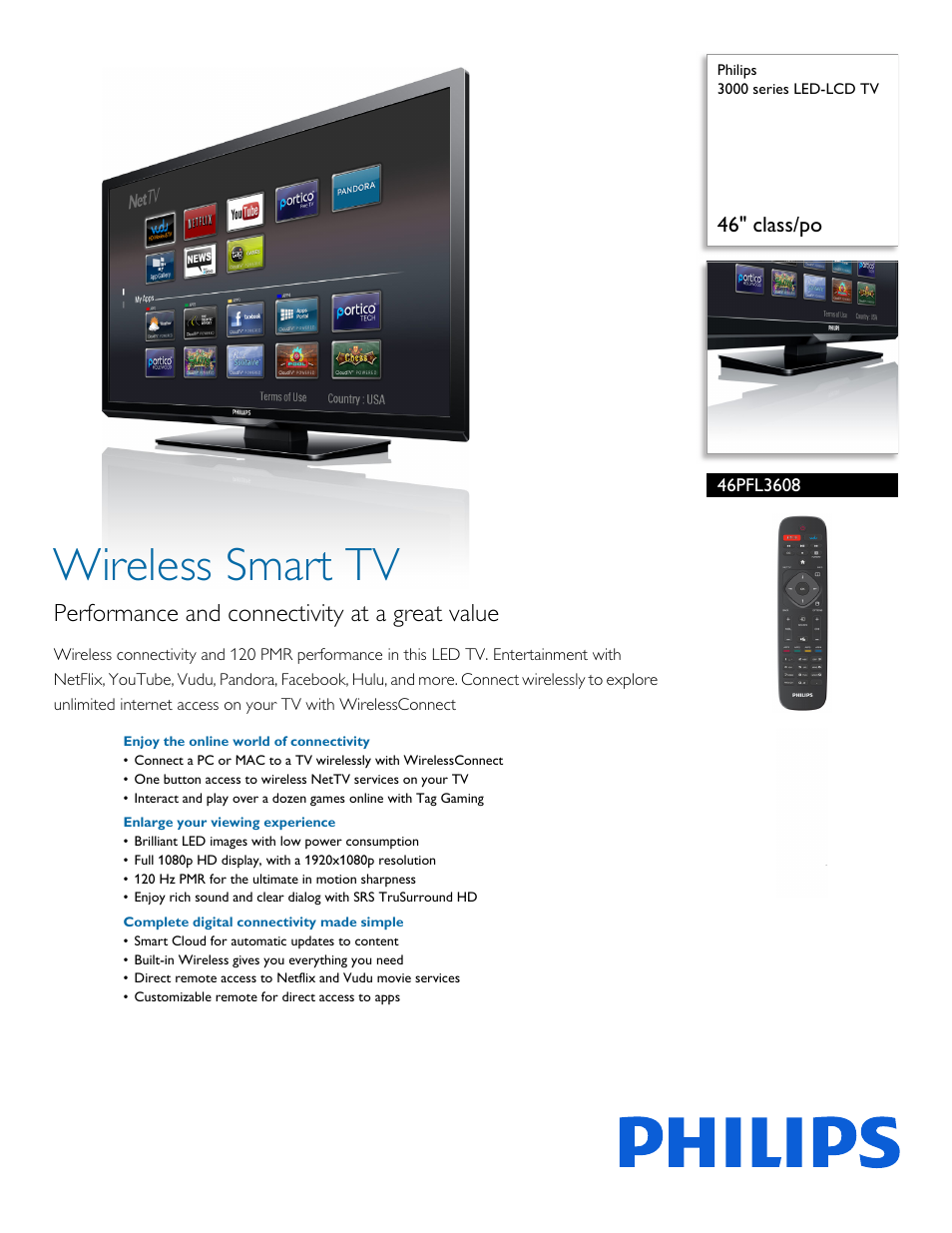 Philips 46PFL3608-F7 User Manual | 3 pages