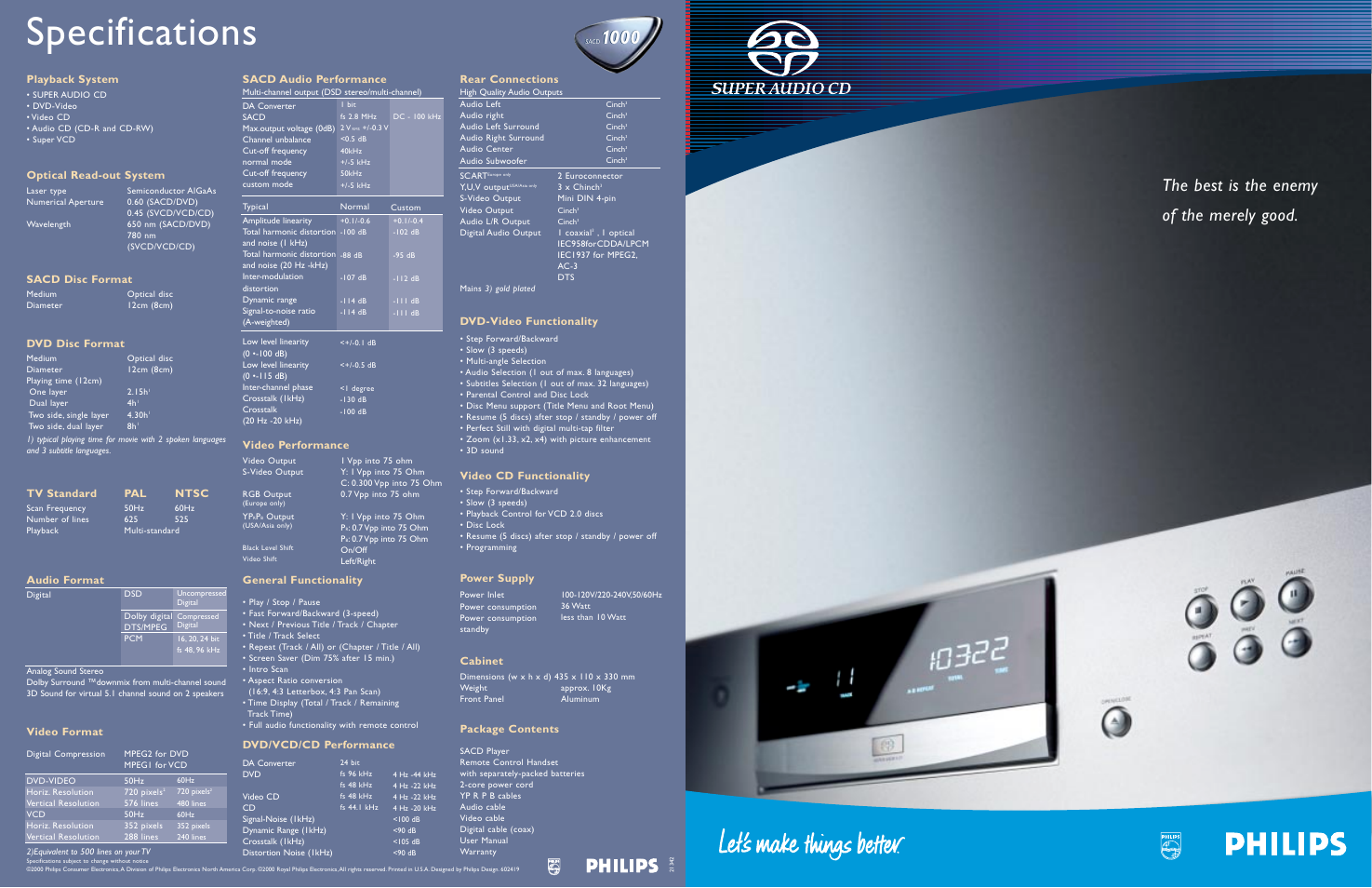 Philips SACD100099 User Manual | 2 pages