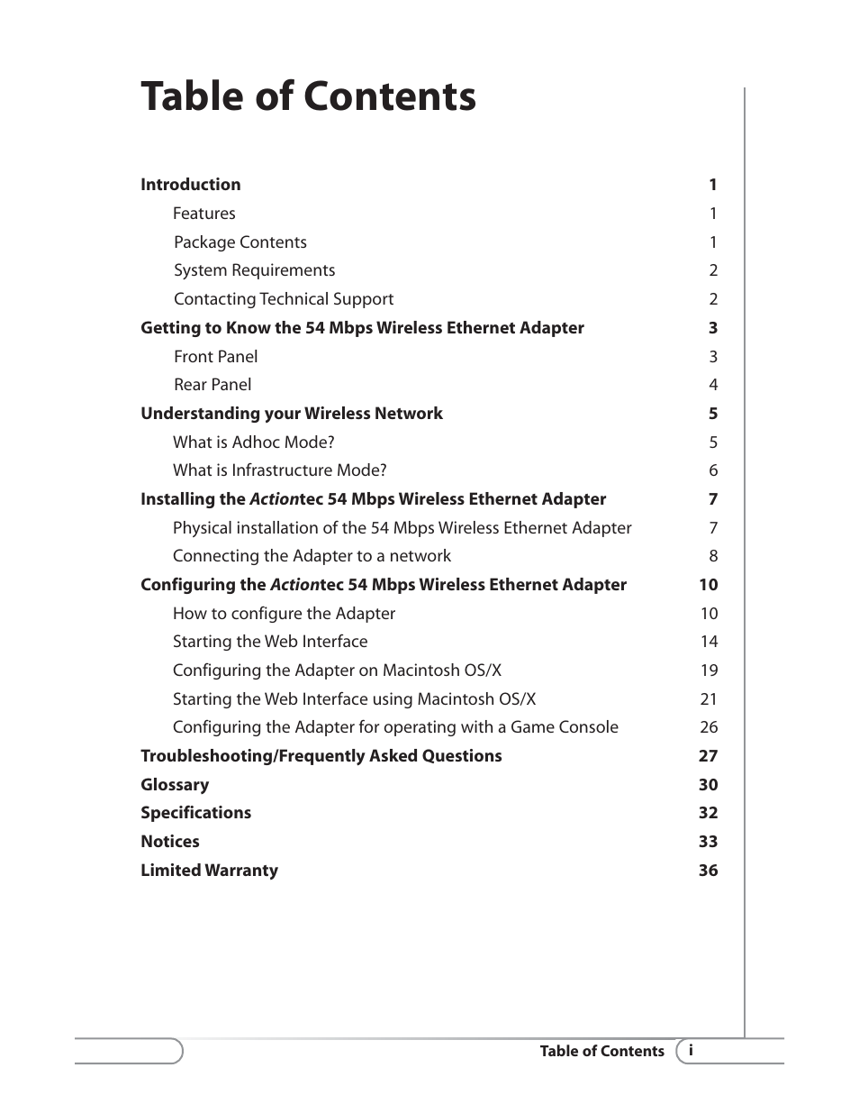 Actiontec electronic HWE05490-01 User Manual | Page 2 / 41
