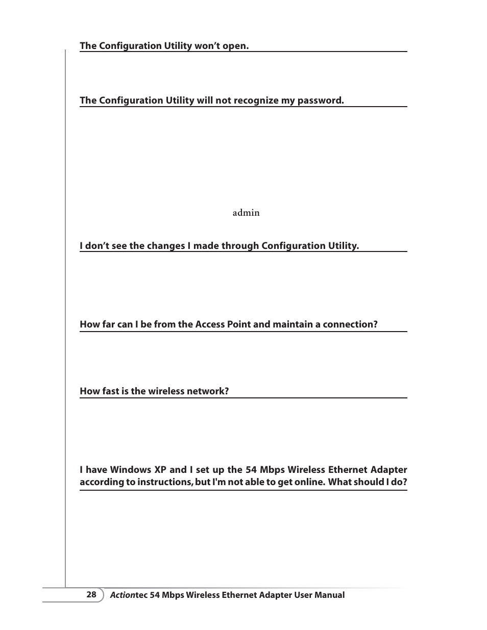 Actiontec electronic HWE05490-01 User Manual | Page 30 / 41