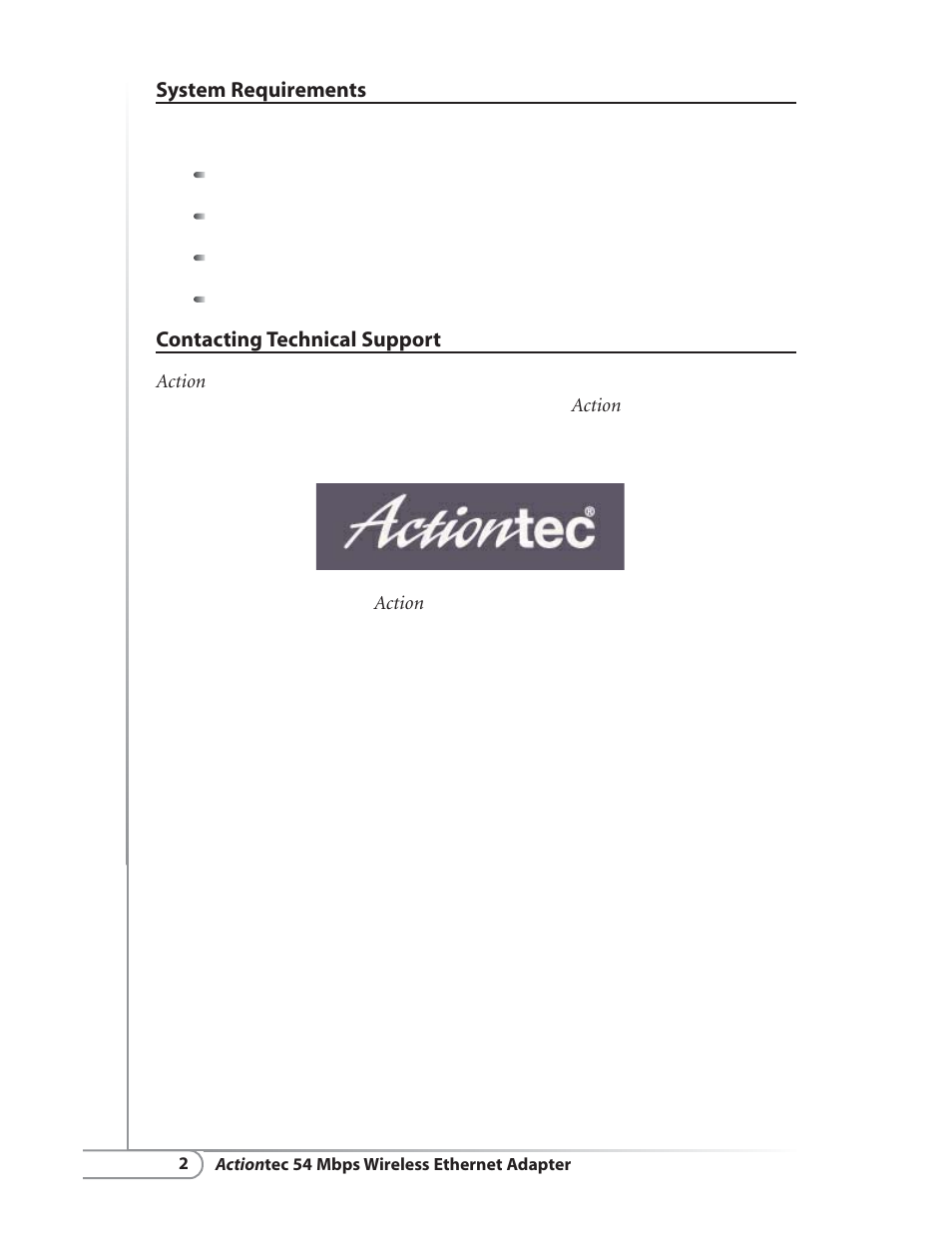 Actiontec electronic HWE05490-01 User Manual | Page 4 / 41