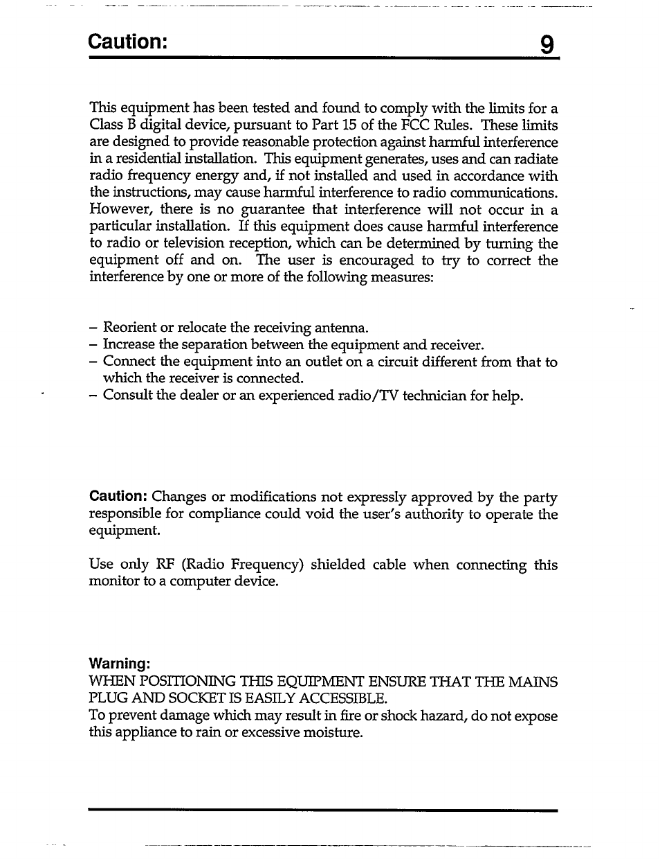 Caution | Philips CM2089JS51 User Manual | Page 11 / 20