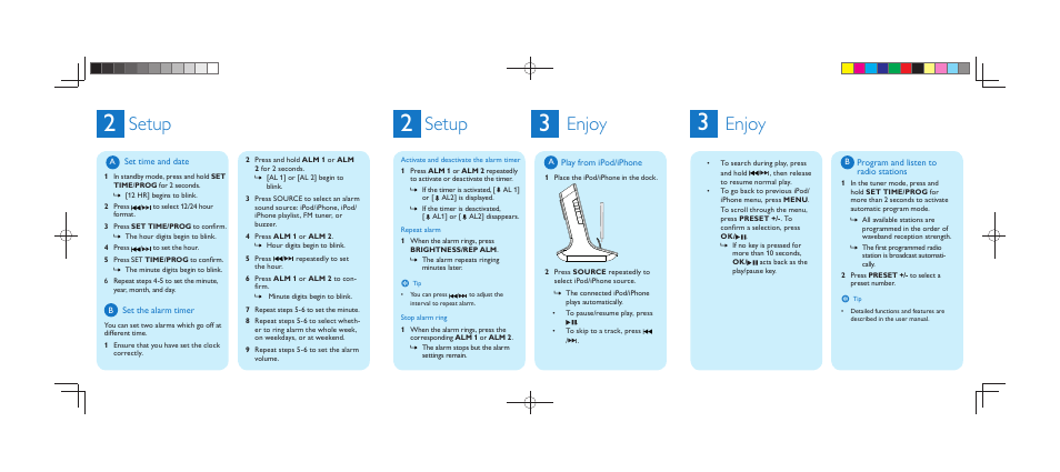 Setup, Enjoy | Philips DC320-37B User Manual | Page 2 / 2