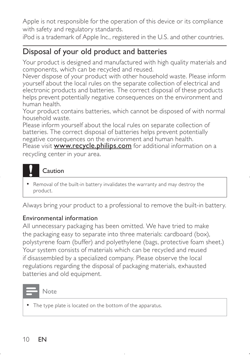 Disposal of your old product and batteries | Philips DS8550-37 User Manual | Page 11 / 27