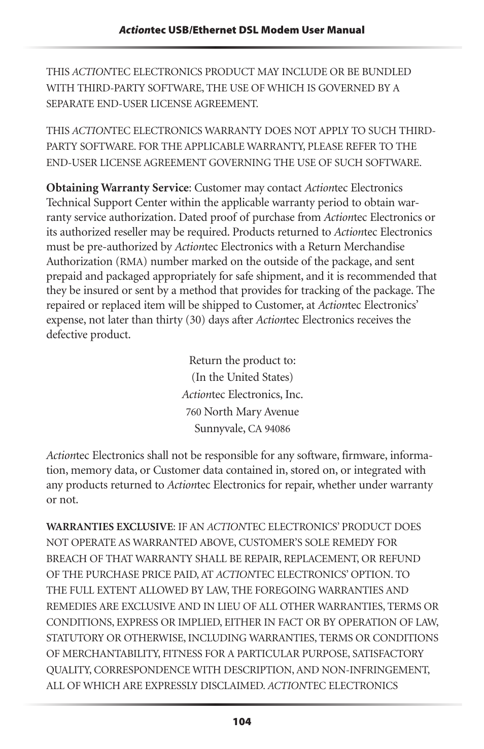 Actiontec electronic GT701 User Manual | Page 107 / 115