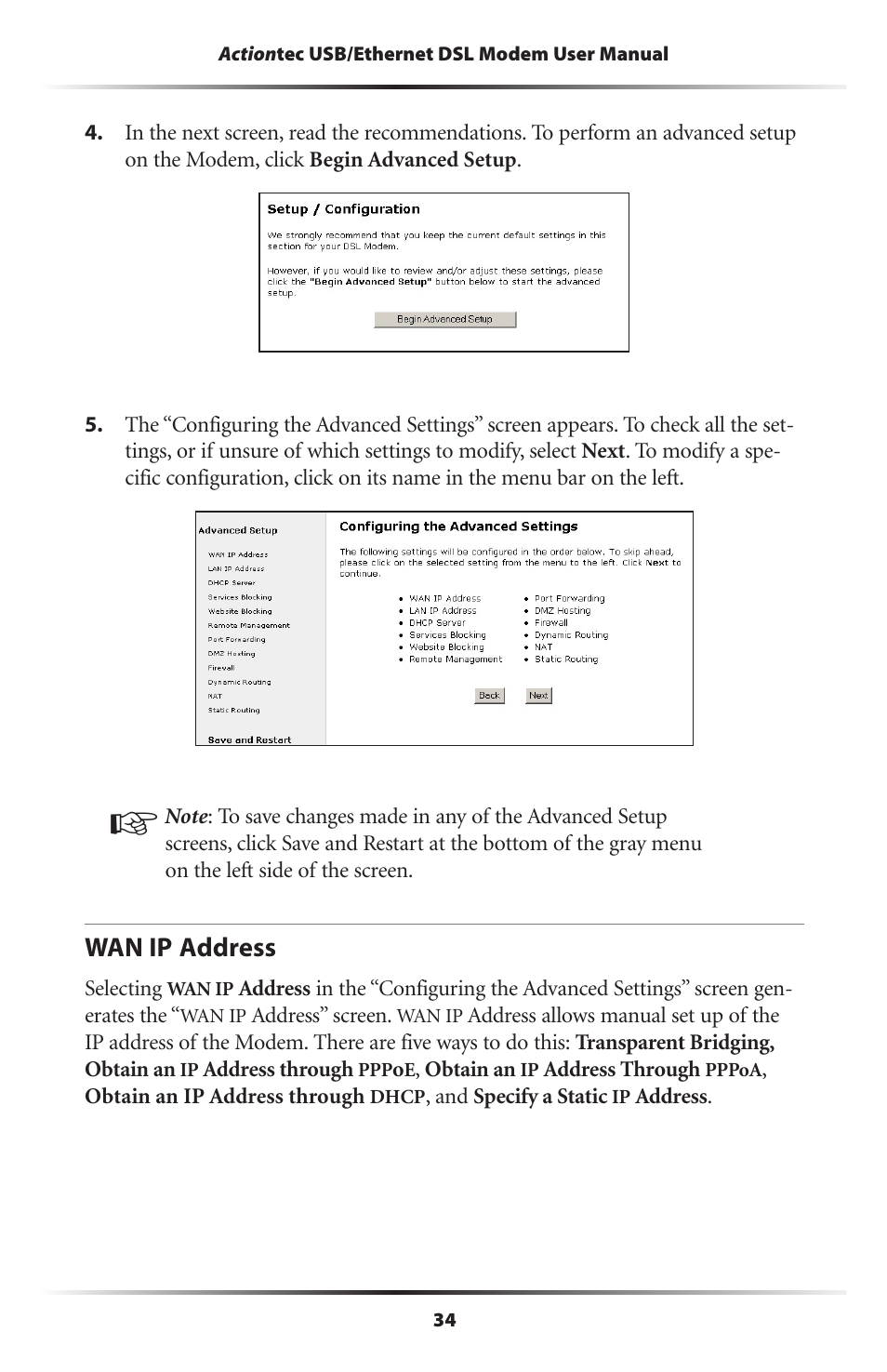 Wan ip address | Actiontec electronic GT701 User Manual | Page 37 / 115