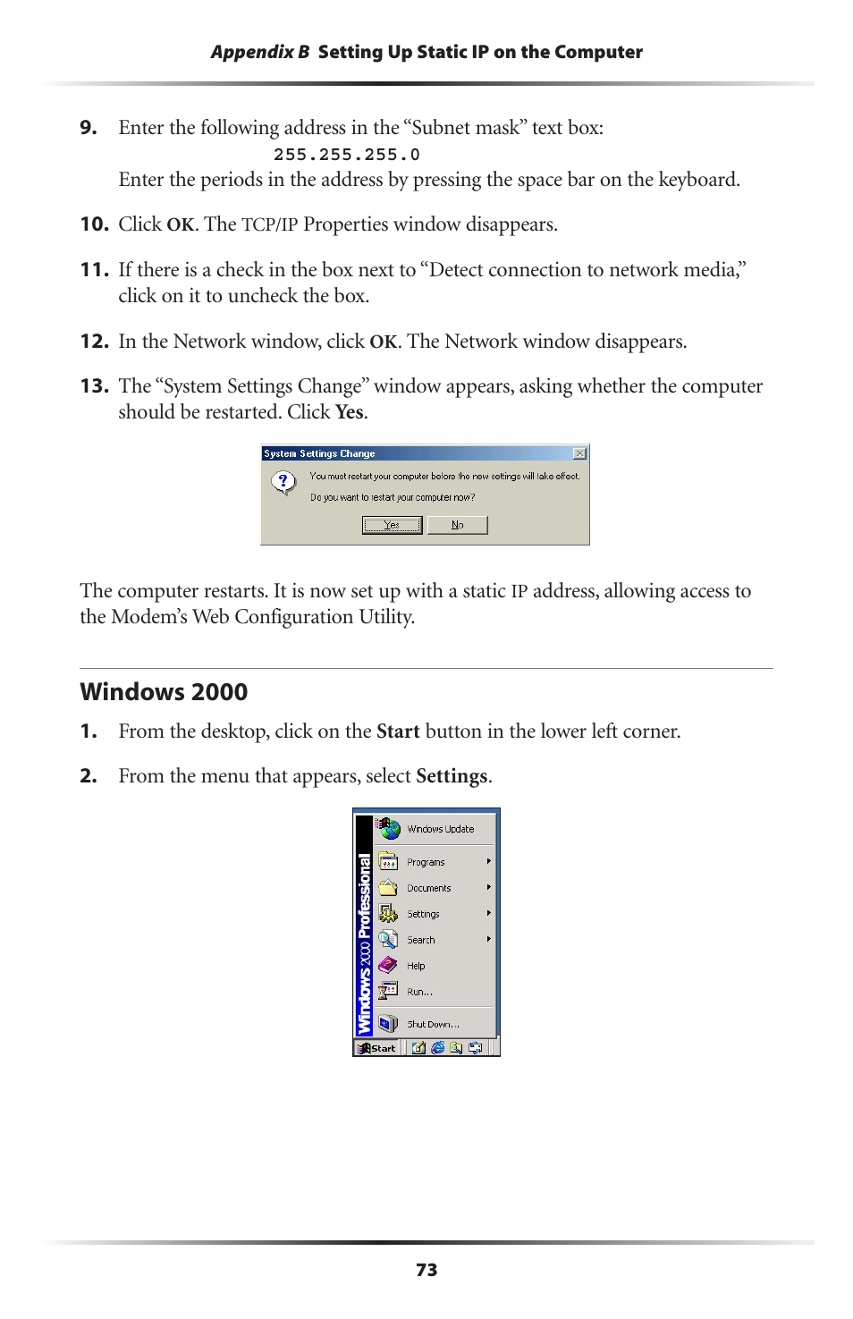Windows 2000 | Actiontec electronic GT701 User Manual | Page 76 / 115