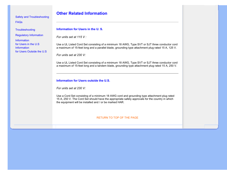 Other related information, Other related, Information | Philips 220SW9FB-27 User Manual | Page 27 / 119