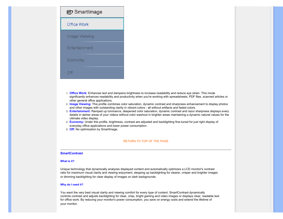 Smartcontrast | Philips 220SW9FB-27 User Manual | Page 32 / 119