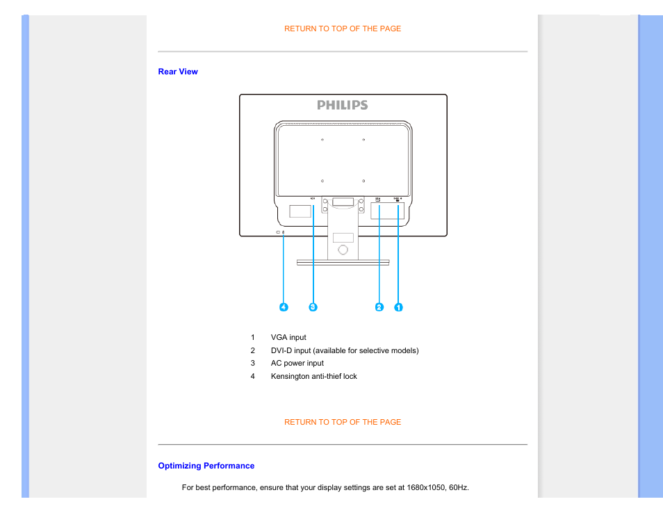 Optimizing performance | Philips 220SW9FB-27 User Manual | Page 68 / 119