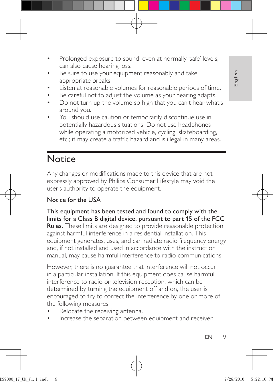 Notice | Philips DS9000-27 User Manual | Page 9 / 24