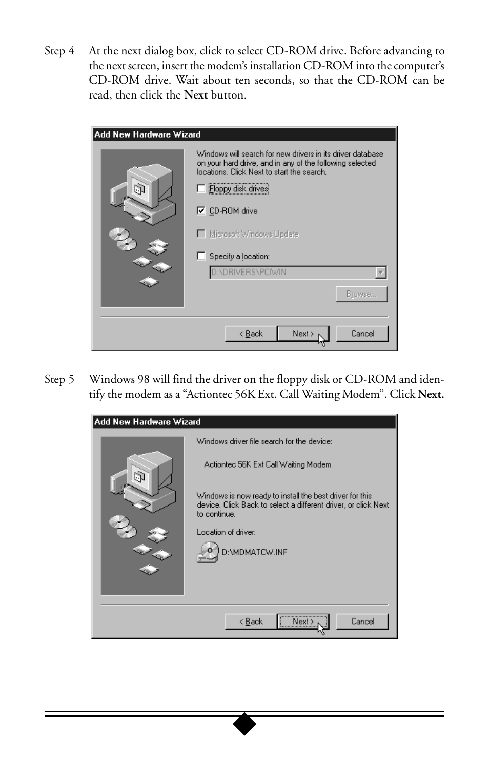 Actiontec electronic 56K User Manual | Page 16 / 33