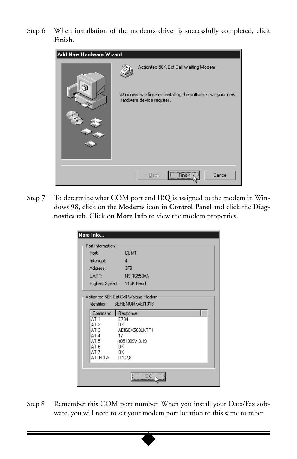 Actiontec electronic 56K User Manual | Page 17 / 33