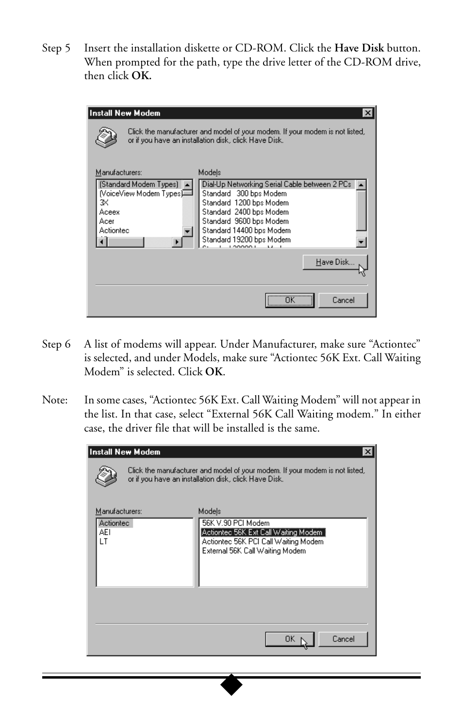 Actiontec electronic 56K User Manual | Page 19 / 33