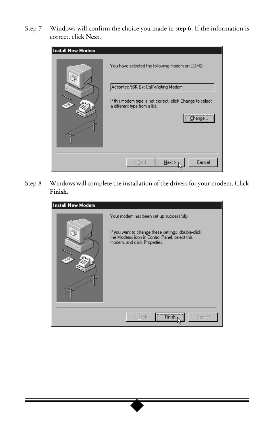 Actiontec electronic 56K User Manual | Page 20 / 33