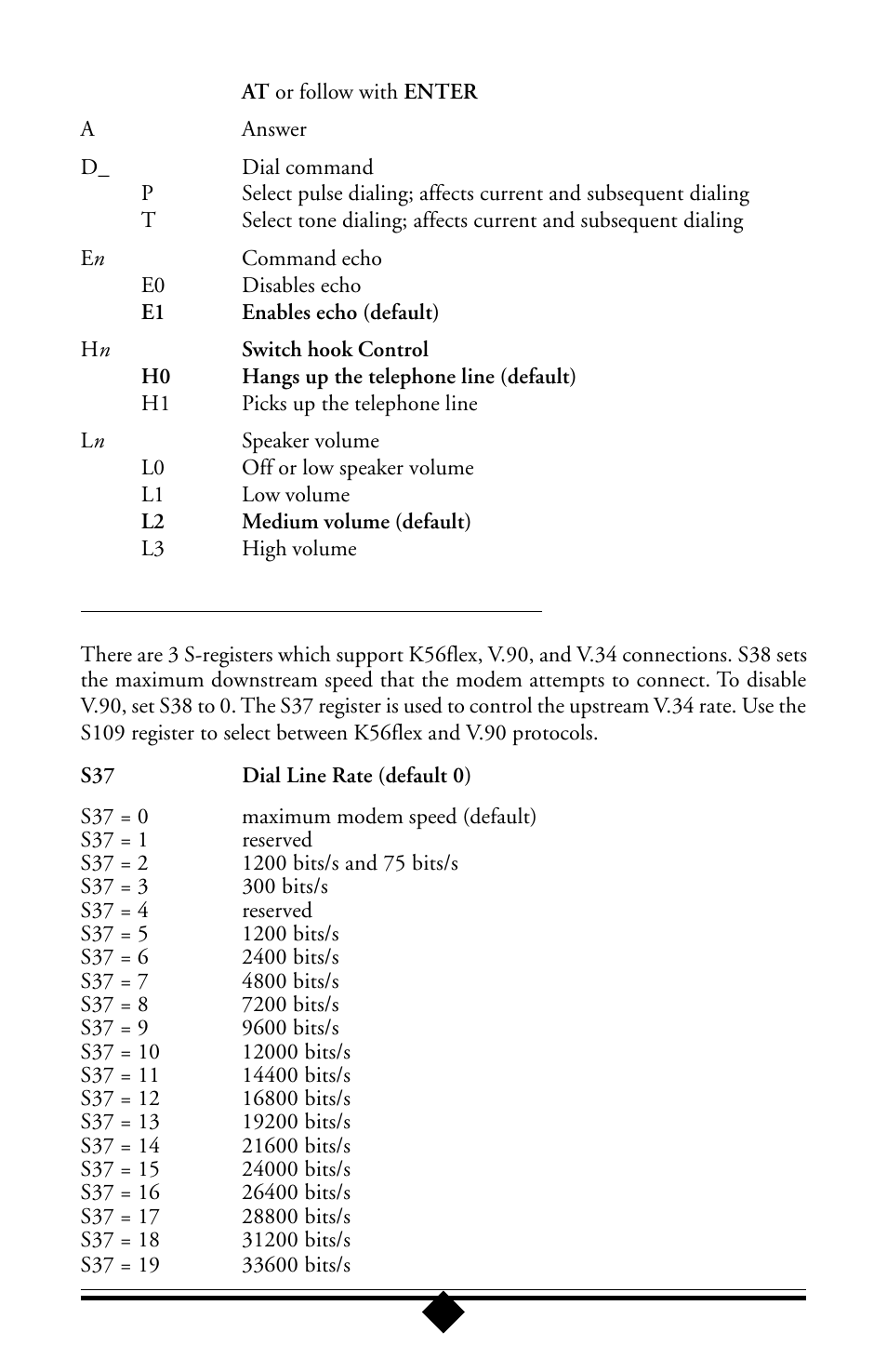 At commands affecting itu-t v.90 operation | Actiontec electronic 56K User Manual | Page 27 / 33