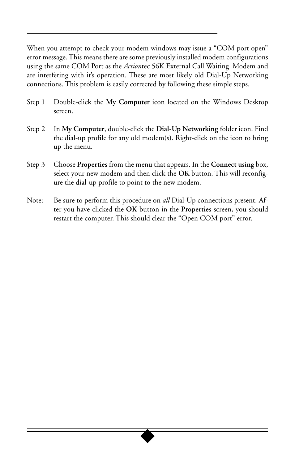 Actiontec electronic 56K User Manual | Page 30 / 33