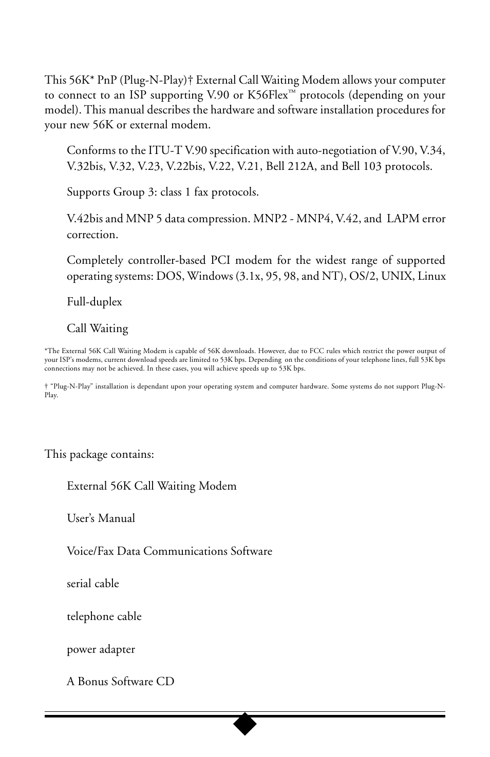 Product features, Getting started, Product features getting started | Actiontec electronic 56K User Manual | Page 5 / 33