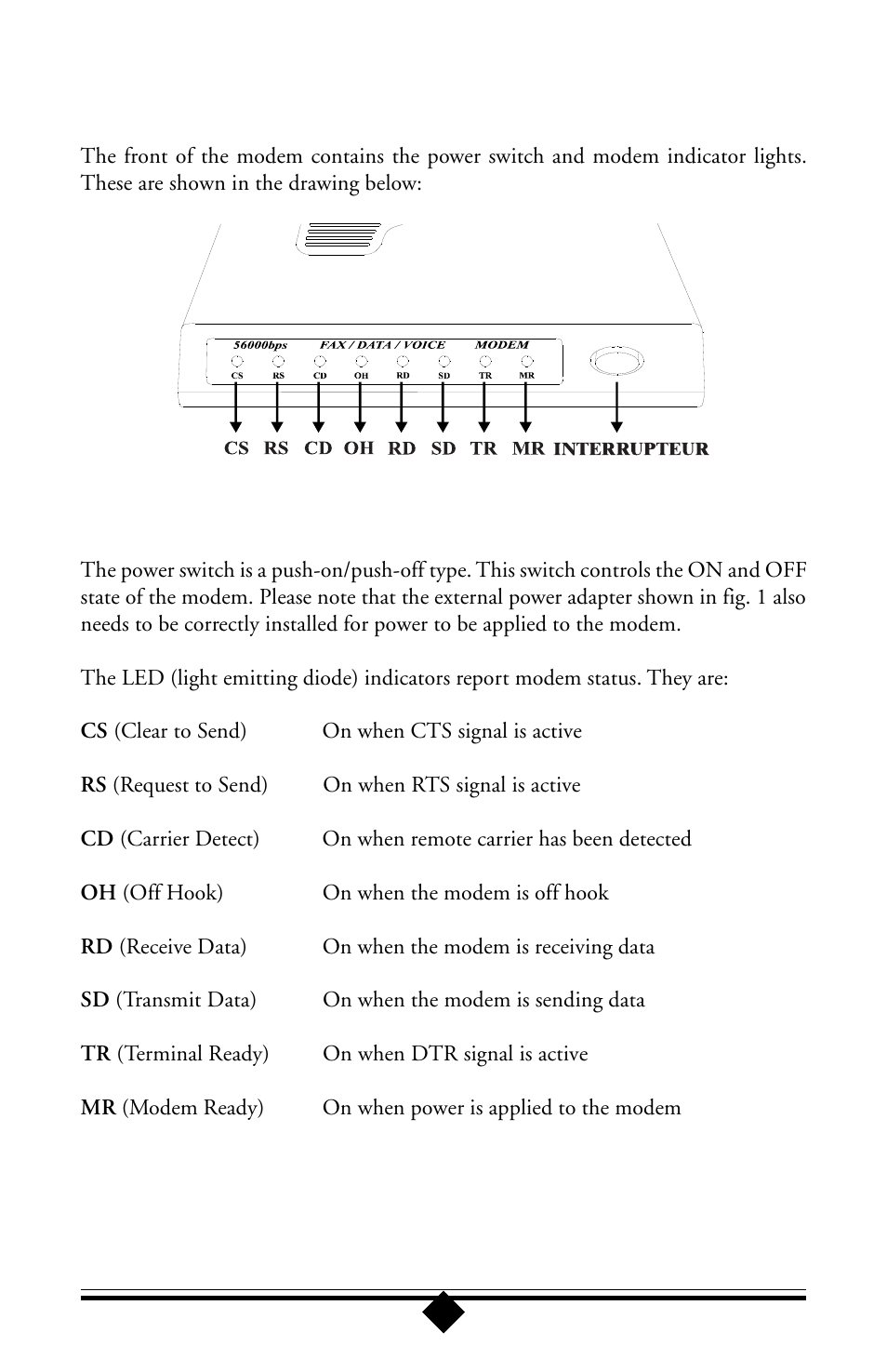 Modem controls and indicators | Actiontec electronic 56K User Manual | Page 8 / 33