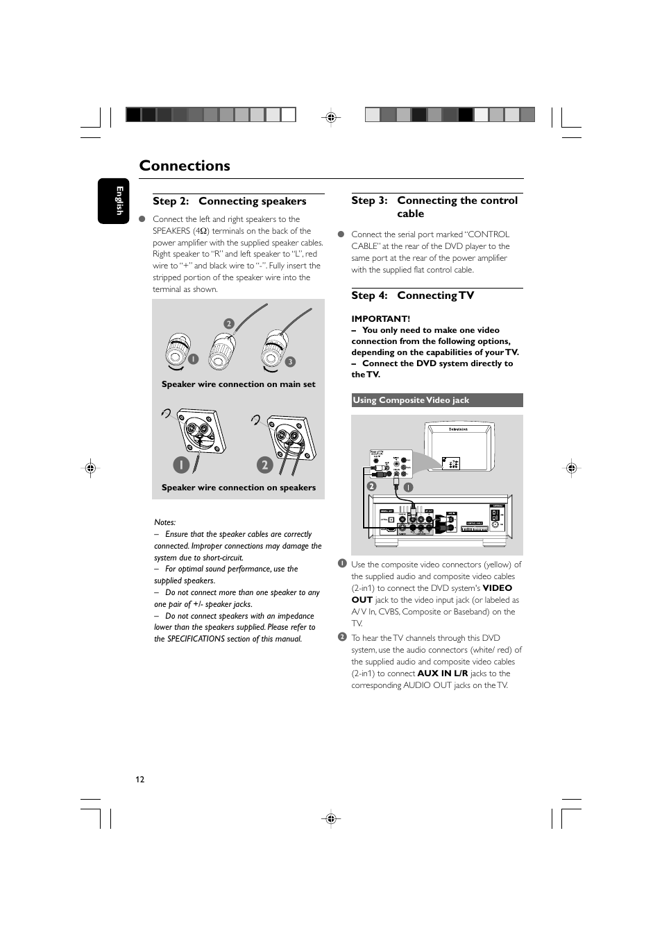 Connections | Philips MCD908-37B User Manual | Page 12 / 45
