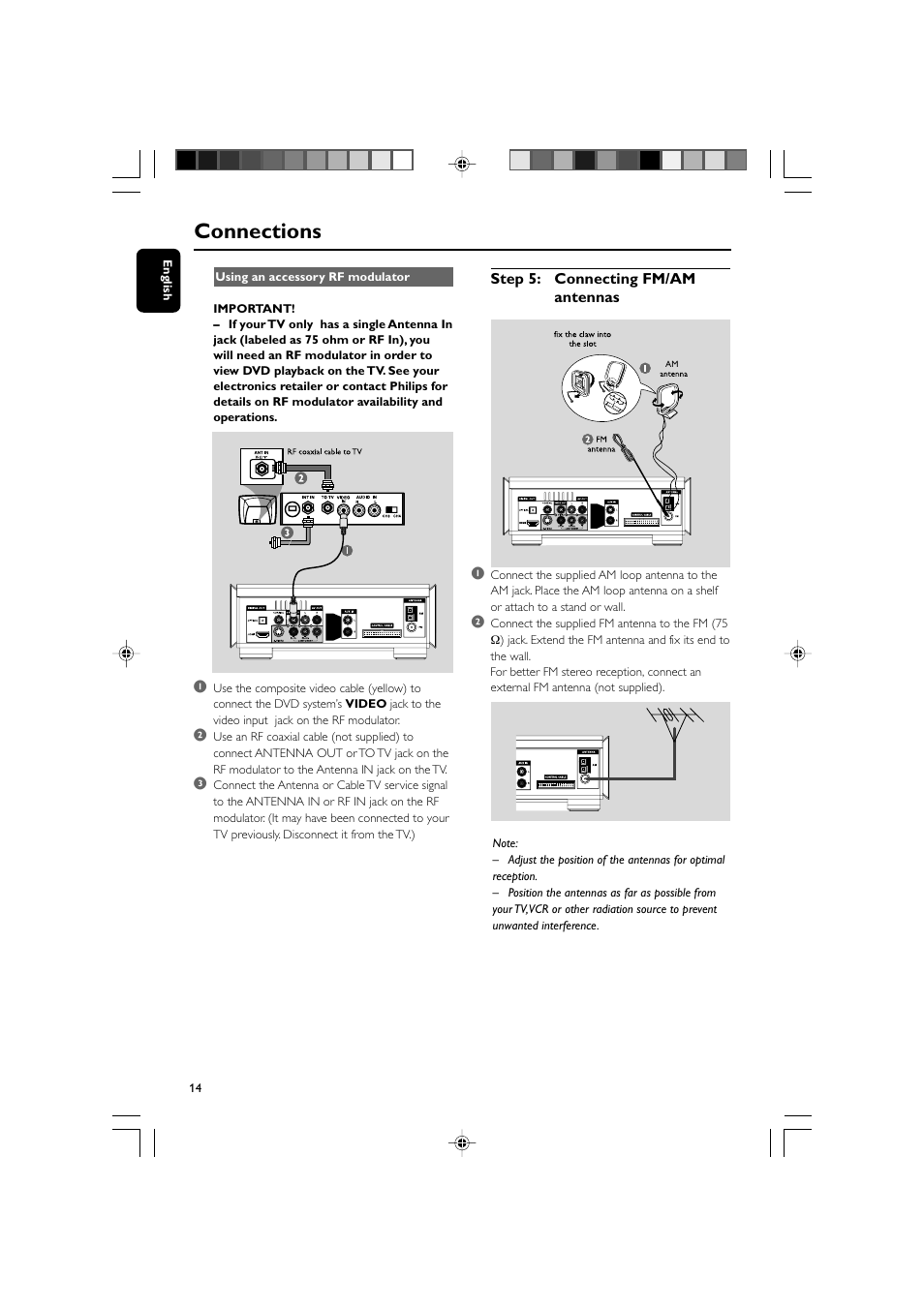 Connections | Philips MCD908-37B User Manual | Page 14 / 45