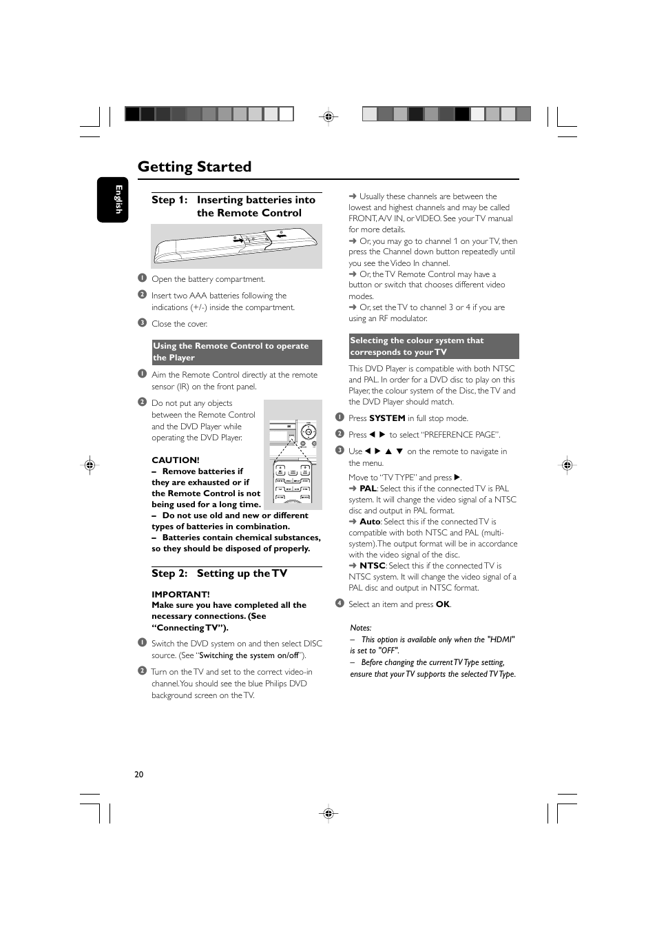 Getting started | Philips MCD908-37B User Manual | Page 20 / 45