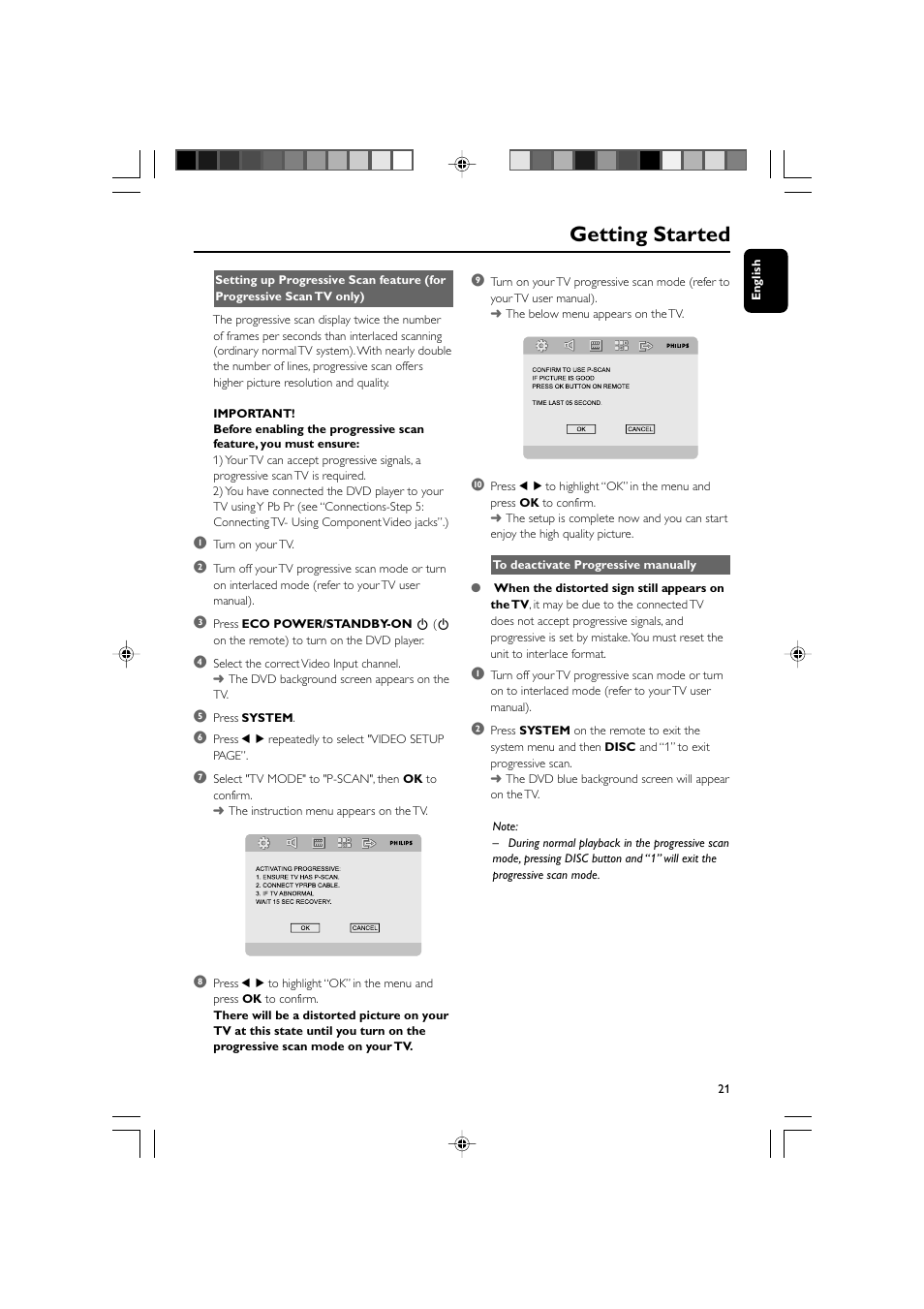 Getting started | Philips MCD908-37B User Manual | Page 21 / 45