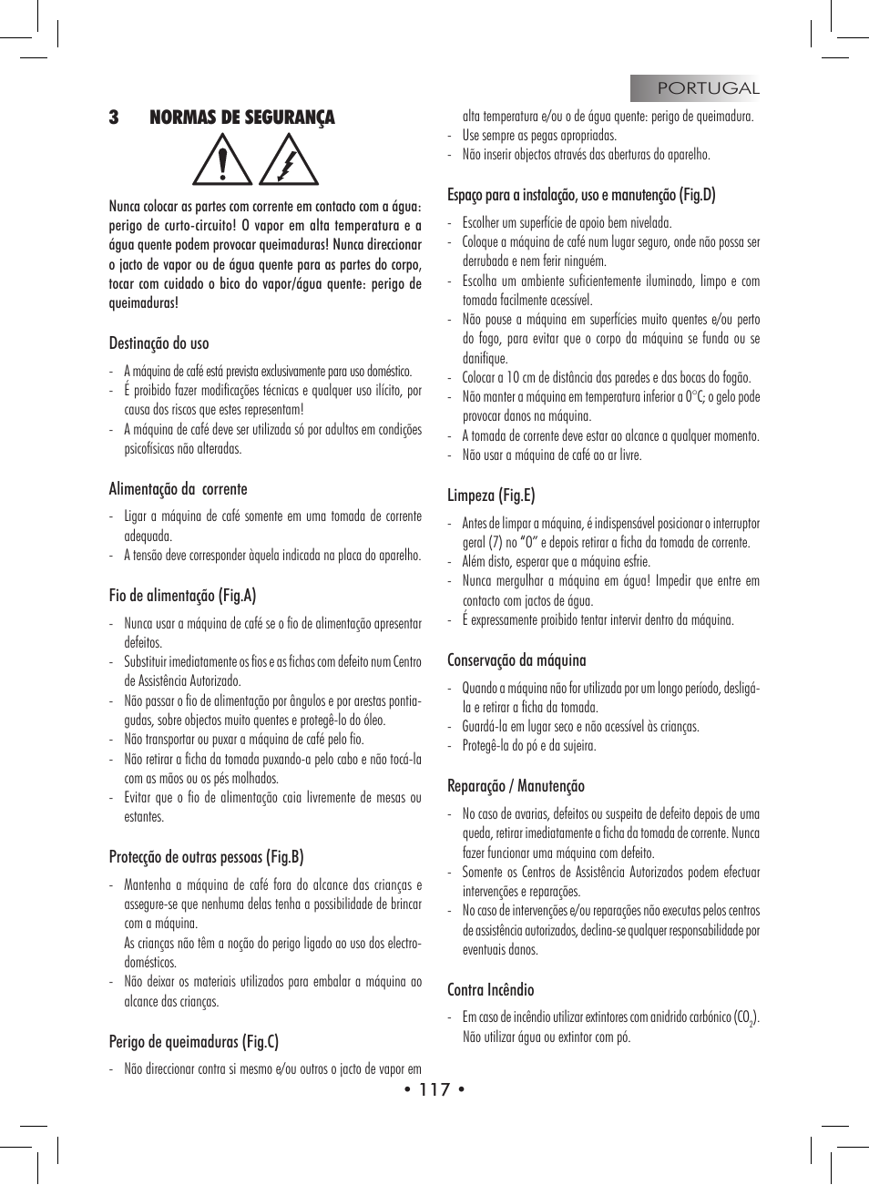 3normas de segurança | Philips 9314SC0B0119 User Manual | Page 117 / 132