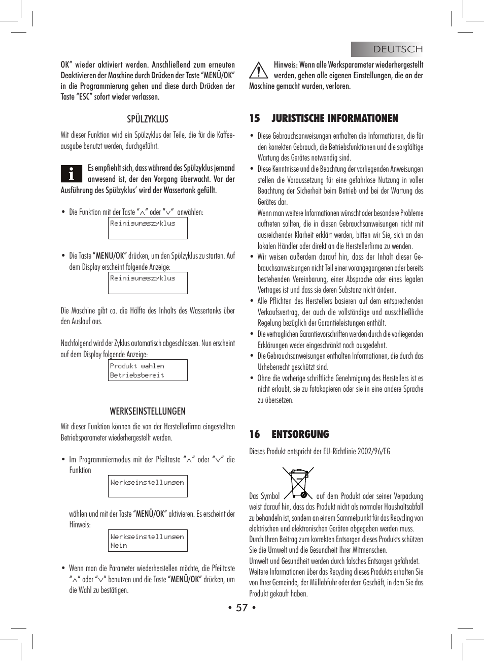 15 juristische informationen, 16 entsorgung | Philips 9314SC0B0119 User Manual | Page 57 / 132