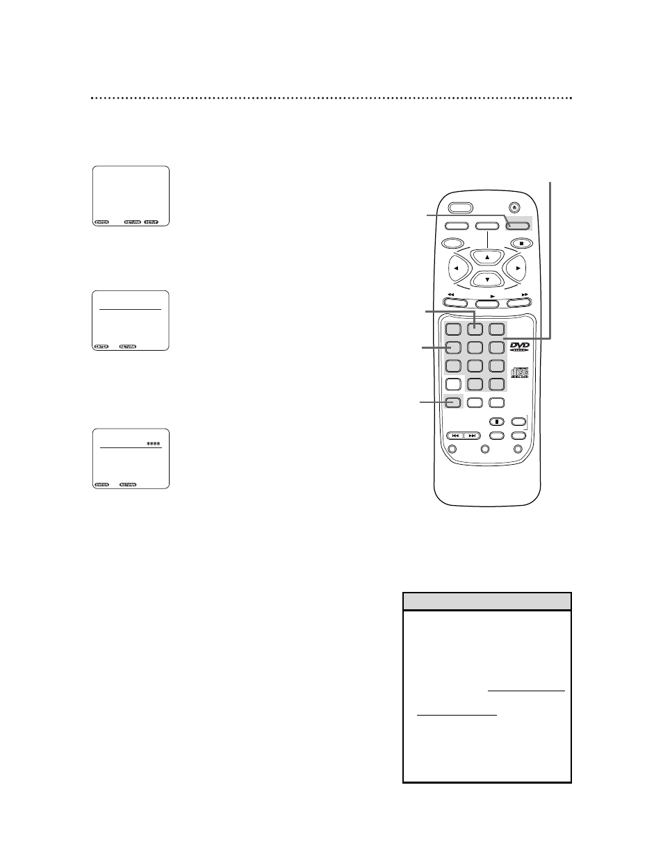 34 parental lock password | Philips DVD502AT98 User Manual | Page 34 / 52