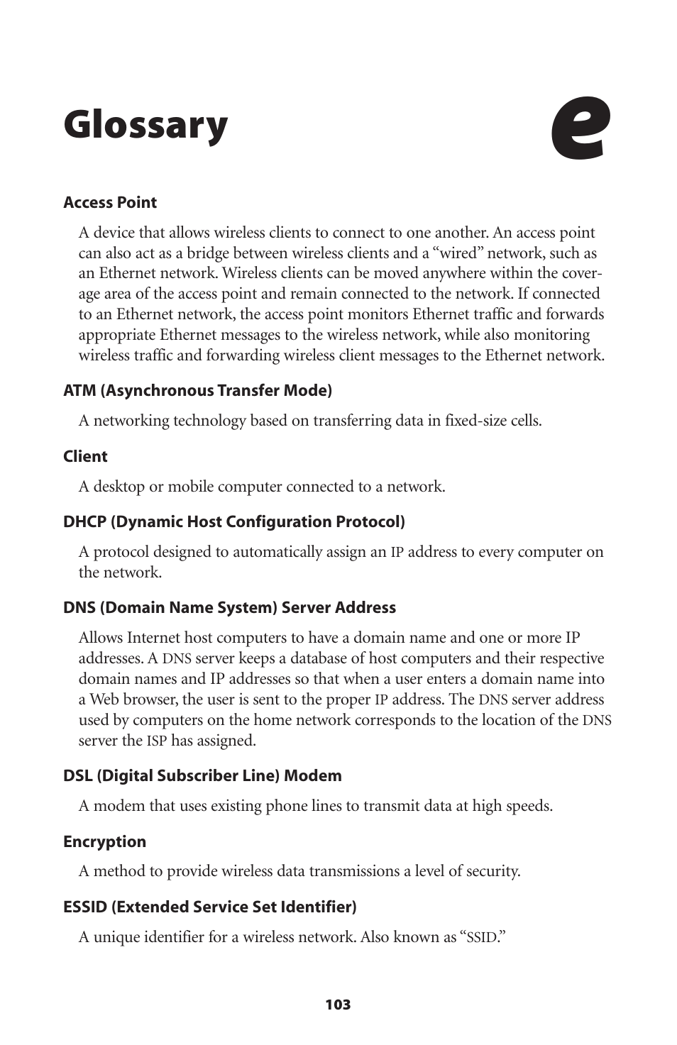 Glossary | Actiontec electronic GT701A User Manual | Page 106 / 119